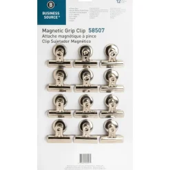 Sparco Bulldog Magnetic Clips, Size 2, 2 1/4" Wide, 1/2" Capacity, Silver, Box Of 12