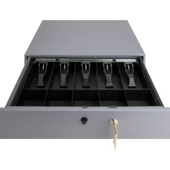 Sparco Cash Drawer With Removable Tray, 3.8" x 17.8" x 15.8", Black/Gray