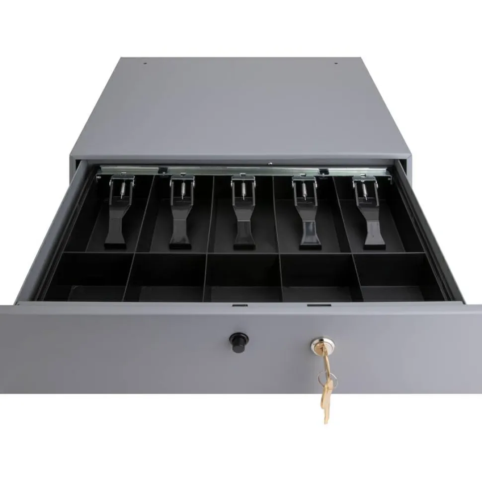 Sparco Cash Drawer With Removable Tray, 3.8" x 17.8" x 15.8", Black/Gray