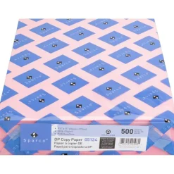 Sparco Color Multi-Use Printer & Copy Paper, Pink, Letter (8.5" x 11"), 500 Sheets Per Ream, 20 Lb, 90 Brightness, 30% Recycled