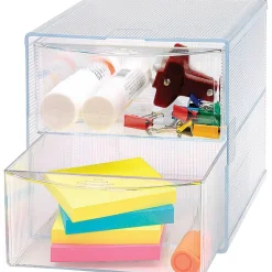 Sparco 2-Drawer Storage Organizer, 6"H x 6"W x 6"D, Clear
