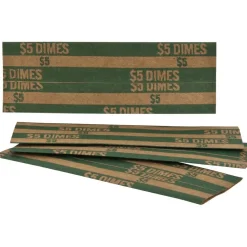 Sparco Flat Coin Wrappers - $5.0 in 50 Coins of 10¢ Denomination - 60 lb Paper Weight - Kraft - Green, 1000/Pack