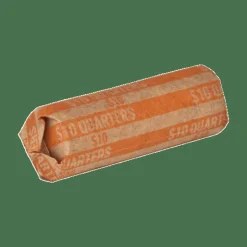 Sparco Flat Coin Wrappers - $10 in 40 Coins of 25¢ Denomination - 60 lb Paper Weight - Kraft - Orange, 1000/Pack