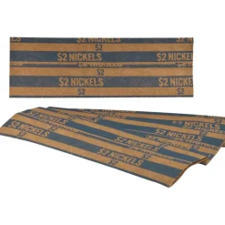 Sparco Flat Coin Wrappers - $2.00 in 40 Coins of 5¢ Denomination - 60 lb Paper Weight - Kraft - Blue, 1000/Pack