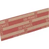 Sparco Flat Coin Wrappers - 1000 Wraps Total $0.50 in 50 Coins of 1¢ Denomination - 60 lb Paper Weight - Kraft - Red