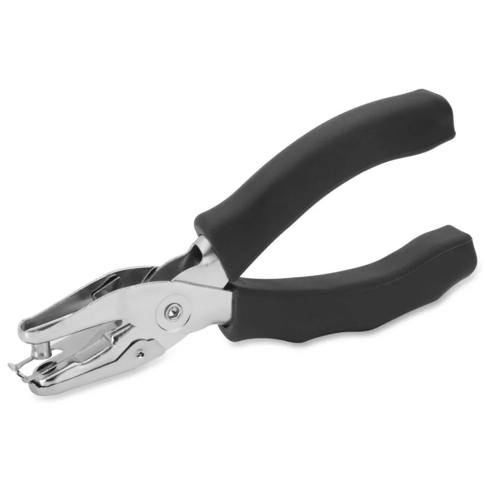 Sparco Handheld Slot Punch With Cushioned Grip, 6 mm, Silver/Black