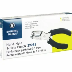 Sparco Handheld Slot Punch With Cushioned Grip, 6 mm, Silver/Black