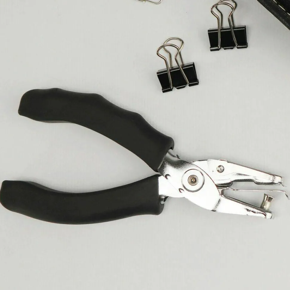 Sparco Handheld Slot Punch With Cushioned Grip, 6 mm, Silver/Black
