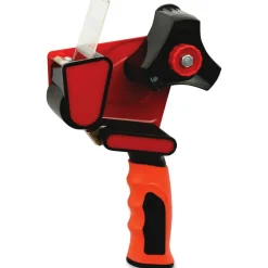Sparco Handheld Tape Dispenser - 3" Core - Refillable - Ergonomic Design, Adjustable Tension Mechanism, Durable - Red, Black - 1 Each