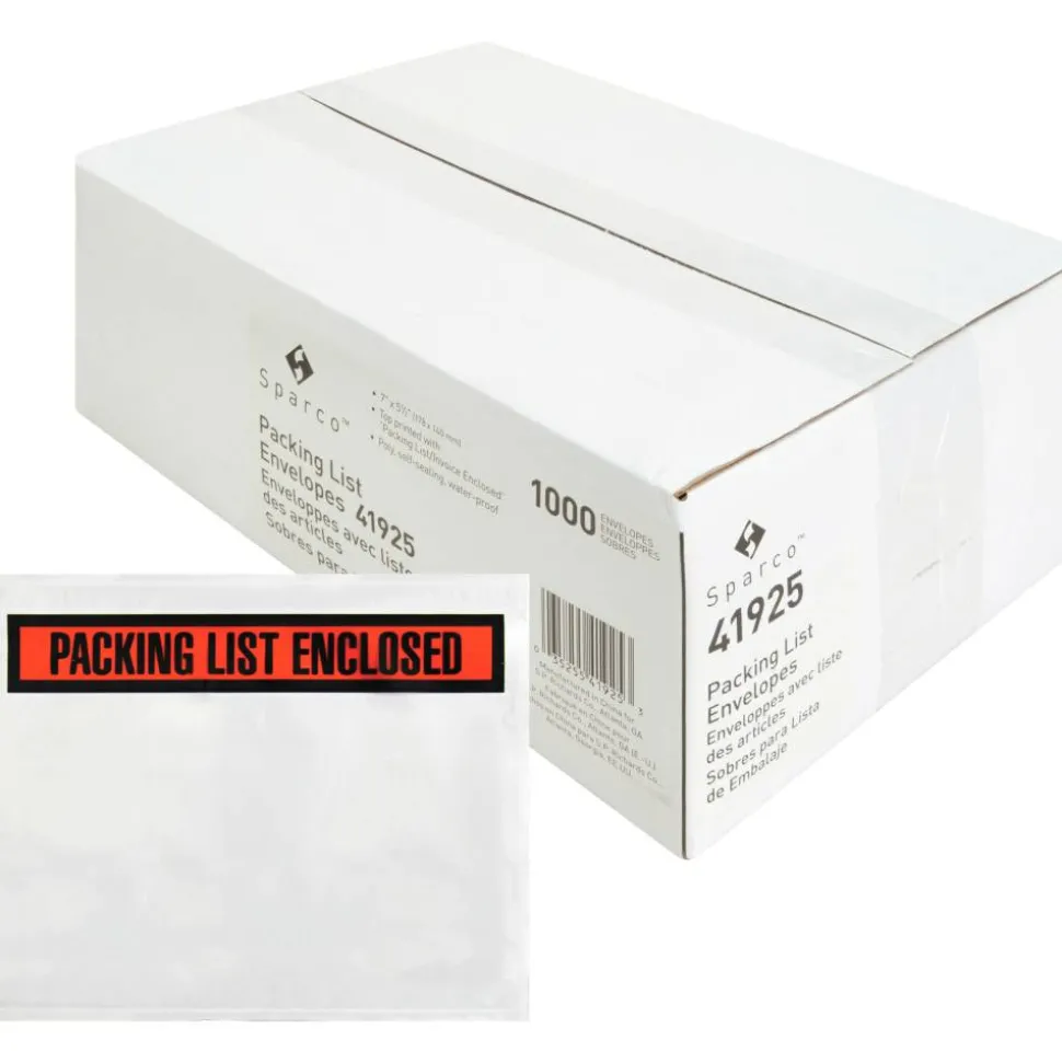 Sparco Pre-labeled Packing Slip Envelope - Packing List - 7"x 5 1/2" - 70 g/m² - Self-adhesive Seal - 41925