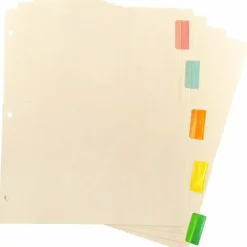 Sparco Ring Binder Pocket Tab Dividers, 8 1/2