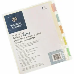 Sparco Ring Binder Pocket Tab Dividers, 8 1/2