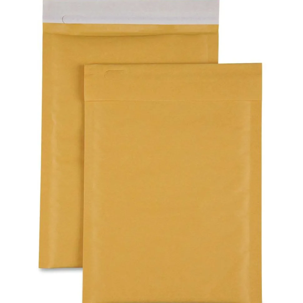 Sparco Size 1 Bubble Cushioned Mailers - Bubble - #1 - 7 1/2" Width x 12" Length - Self-sealing - Kraft - Kraft - 100 / Carton
