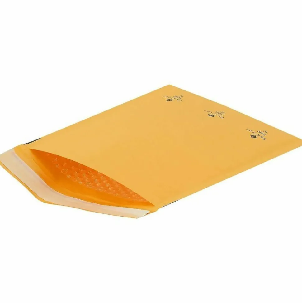 Sparco Size 2 Bubble Cushioned Mailers - Bubble - #2 - 8 1/2" Width x 12" Length - Self-sealing - Kraft - Kraft - 100 / Carton