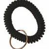 Sparco Split Ring Wrist Coil Key Holders, 2.1"H x 2.1"W x 2.4"L, Black, 6 / Pack