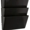 Sparco Stak-A-File Vertical Filing Systems, 14.5"H x 13.1"W x 4.3"D, Wall Mountable, Black, 3 / Pack