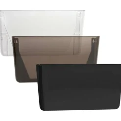 Sparco Stak-A-File Vertical Filing Systems, 14.5"H x 13.1"W x 4.3"D, Wall Mountable, Smoke, 3 / Pack