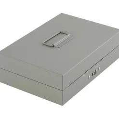 Sparco Steel Combination Lock Cash Box With Tray, 3 1/4" x 11 1/2" x 7 3/4", Gray