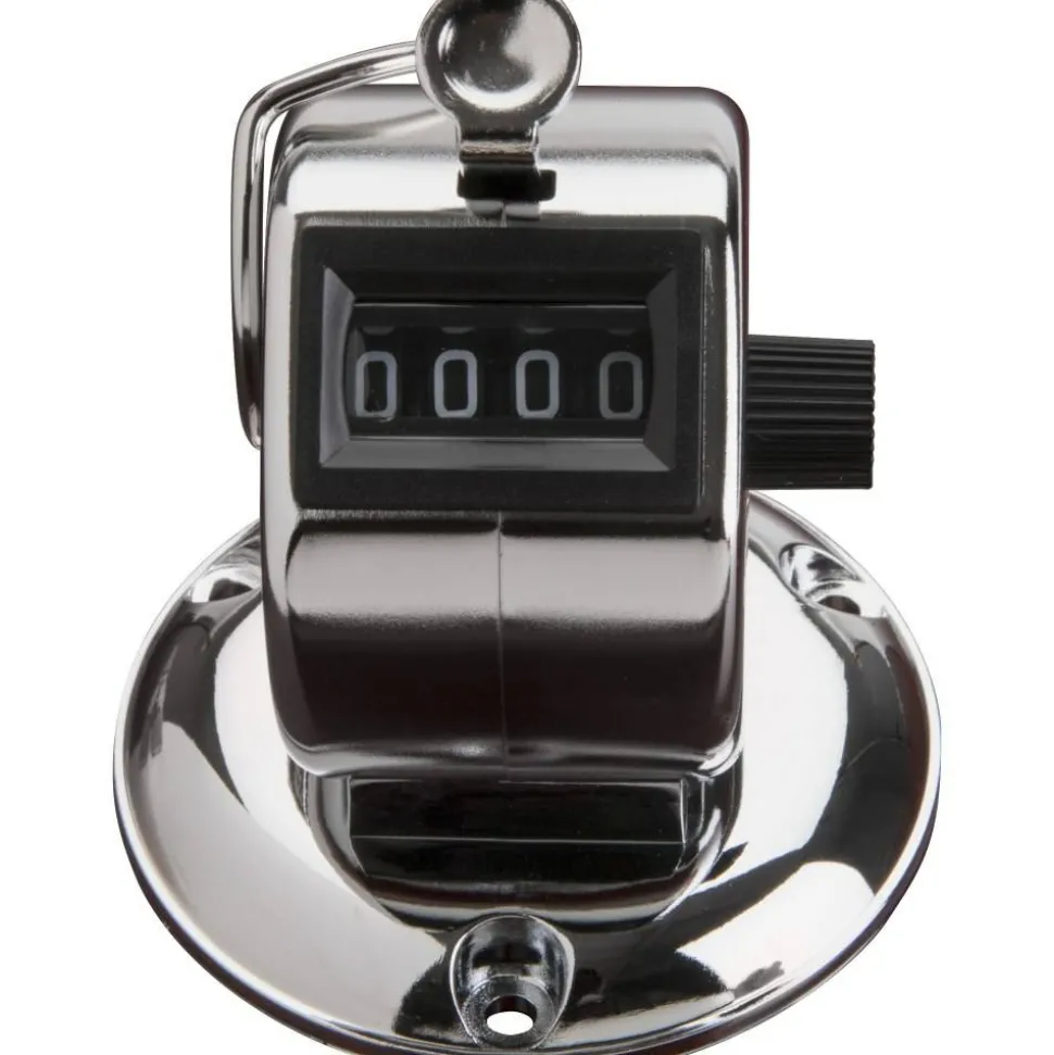 Sparco Tally Counters - 4 Digit - Finger Ring - Desktop - Chrome Plated Steel - Silver