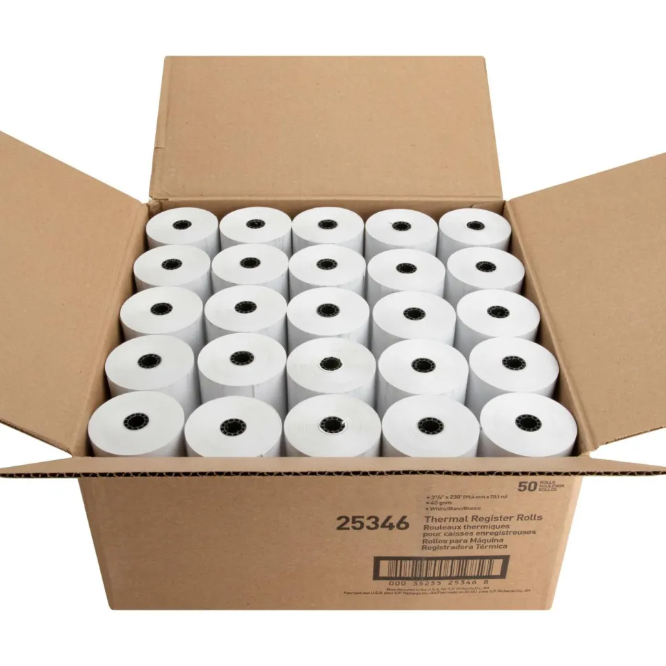 Sparco Thermal Paper, 3.13" x 230', White, Pack Of 50