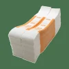 Sparco White Kraft ABA Bill Straps, $50, Orange/White, Box Of 1,000