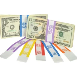 Sparco White Kraft ABA Bill Straps, $500, Red/White, Box Of 1,000