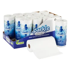 Sparkle by GP PRO, 2-Ply, Perforated Paper Towels, White, 15 Rolls Per Case, 85 Sheets Per Roll