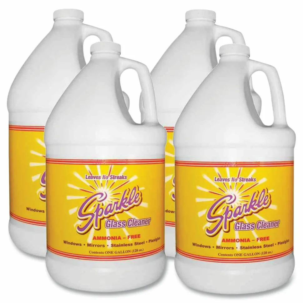 Sparkle Glass Cleaner, 1gal Bottle Refill, 4/Carton