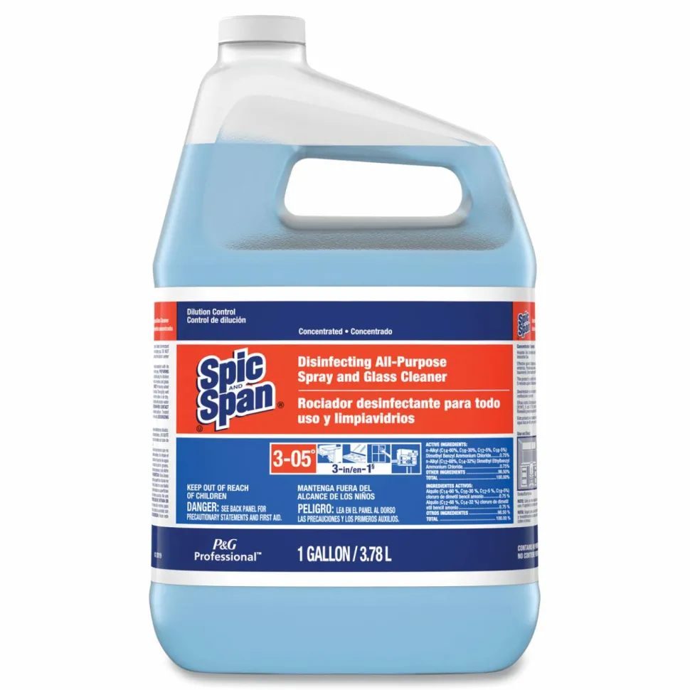 Spic and Span Disinfecting All-Purpose Spray and Glass Cleaner, Fresh Scent, Concentrated, 1 gal, 2/Carton