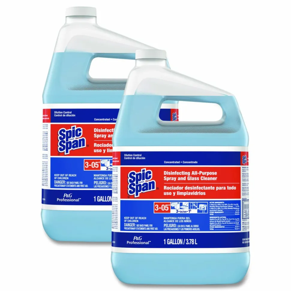 Spic and Span Disinfecting All-Purpose Spray and Glass Cleaner, Fresh Scent, Concentrated, 1 gal, 2/Carton