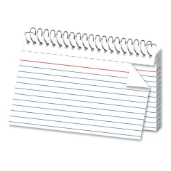 Spiral Ruled Index Cards, 4" x 6", White