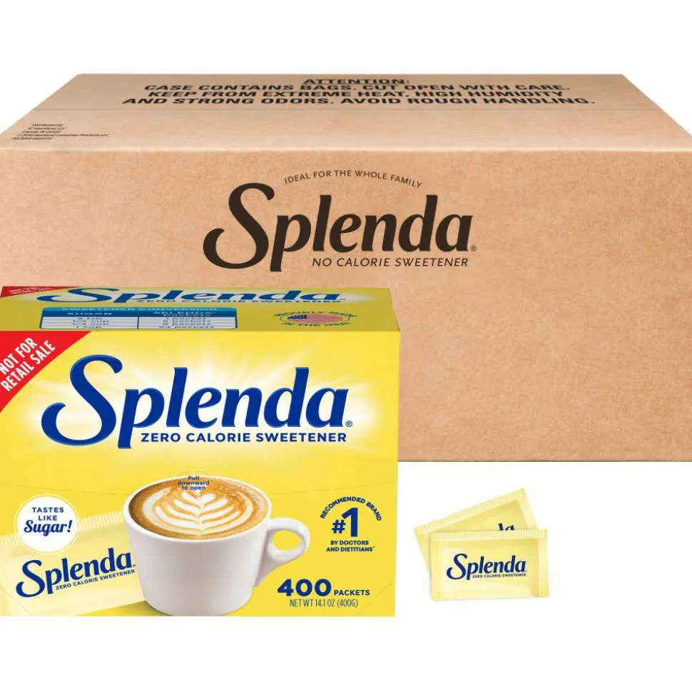 Splenda Single-serve Sweetener Packets - Packet - 0.035 oz (1 g) - Artificial Sweetener - 6/Carton - 400 Per Box
