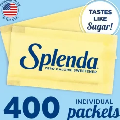 Splenda Single-serve Sweetener Packets - Packet - 0.035 oz (1 g) - Artificial Sweetener - 6/Carton - 400 Per Box