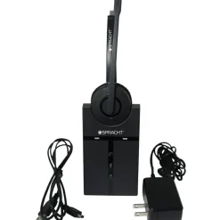 SprachtZUM Maestro Wireless DECT 6.0 Monoaural Over-the-Head USB Headset, Black