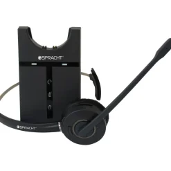 SprachtZUM Maestro Wireless DECT 6.0 Monoaural Over-the-Head USB Headset, Black