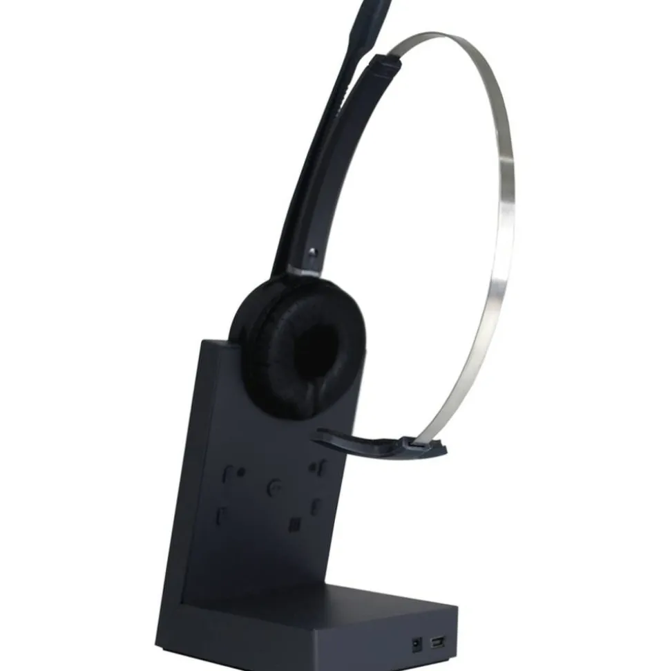 SprachtZUM Maestro Wireless DECT 6.0 Monoaural Over-the-Head USB Headset, Black
