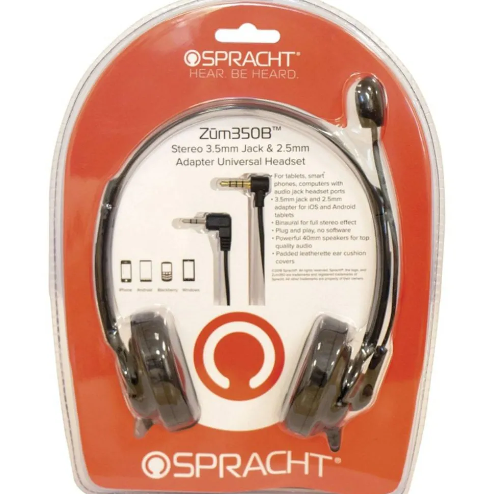 Spracht ZuM ZuM350B Binaural Over The Head Headset, Black