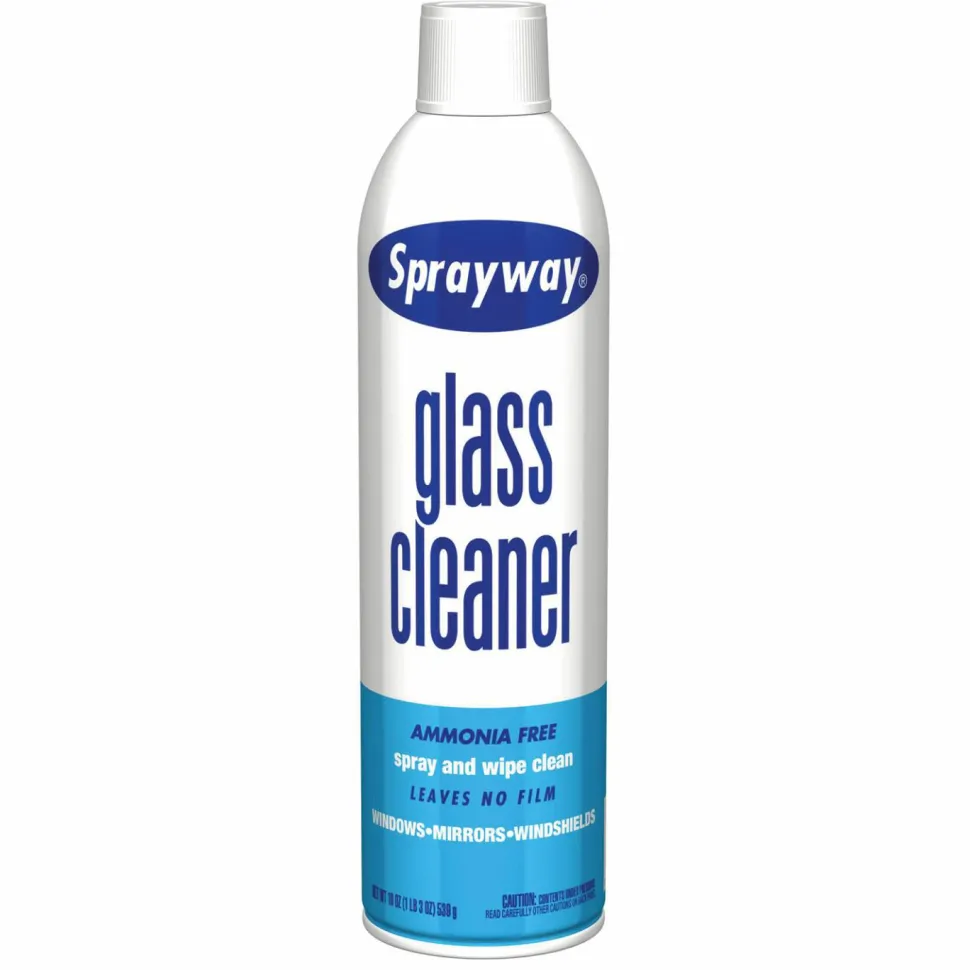 Sprayway Glass Cleaner, 19 oz Aerosol Spray, 12/Carton