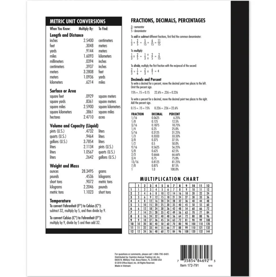 Standard Composition Book, 6-7/8" x 8-1/2", Wide Ruled, 20 Sheets