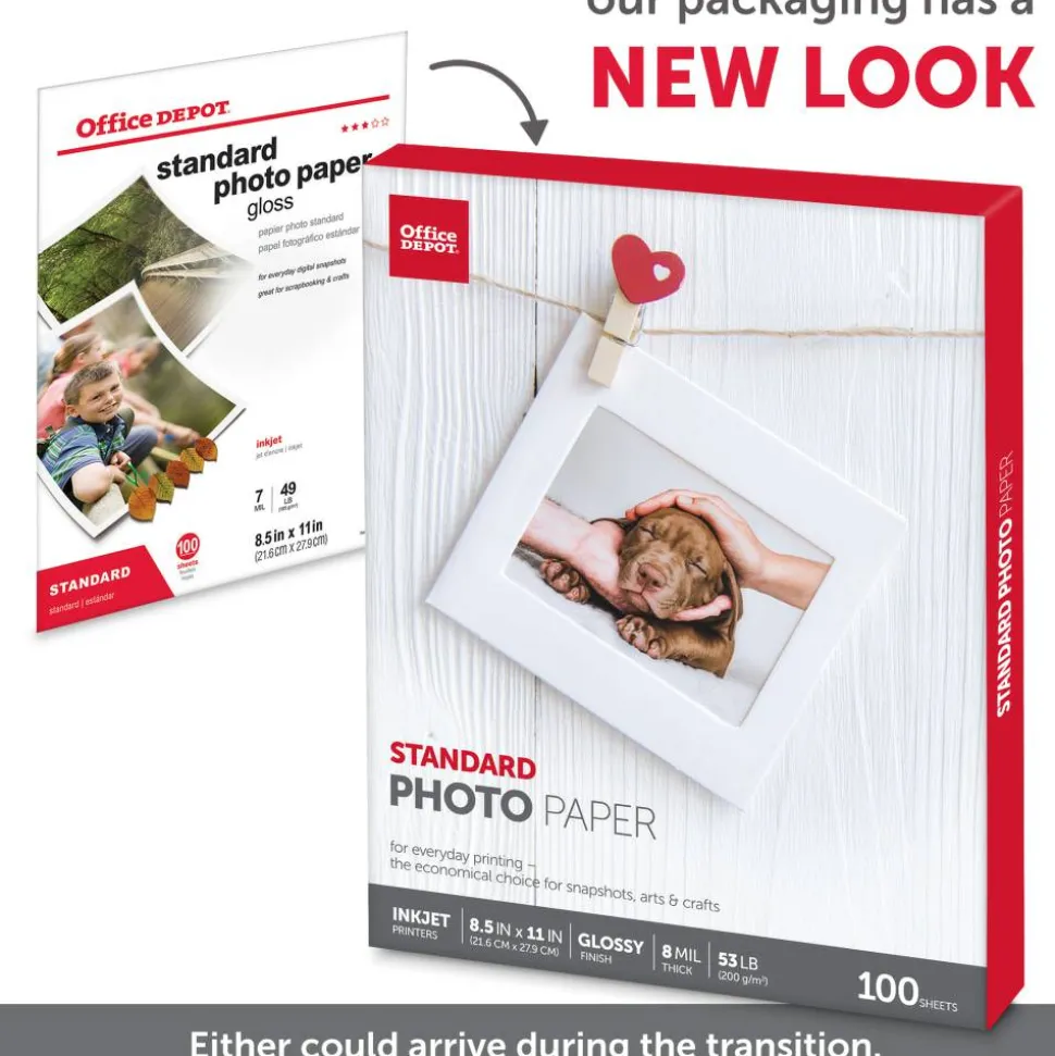 Standard Photo Paper, Glossy, Letter Size, White, Pack Of 100 Sheets
