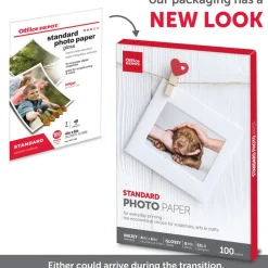Standard Photo Paper, Glossy, 4" x 6", White, Pack Of 100 Sheets