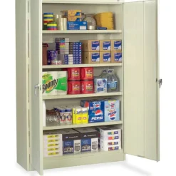 Standard Storage Cabinet, 4 Adjustable Shelves, 18"W x 72"D, Putty