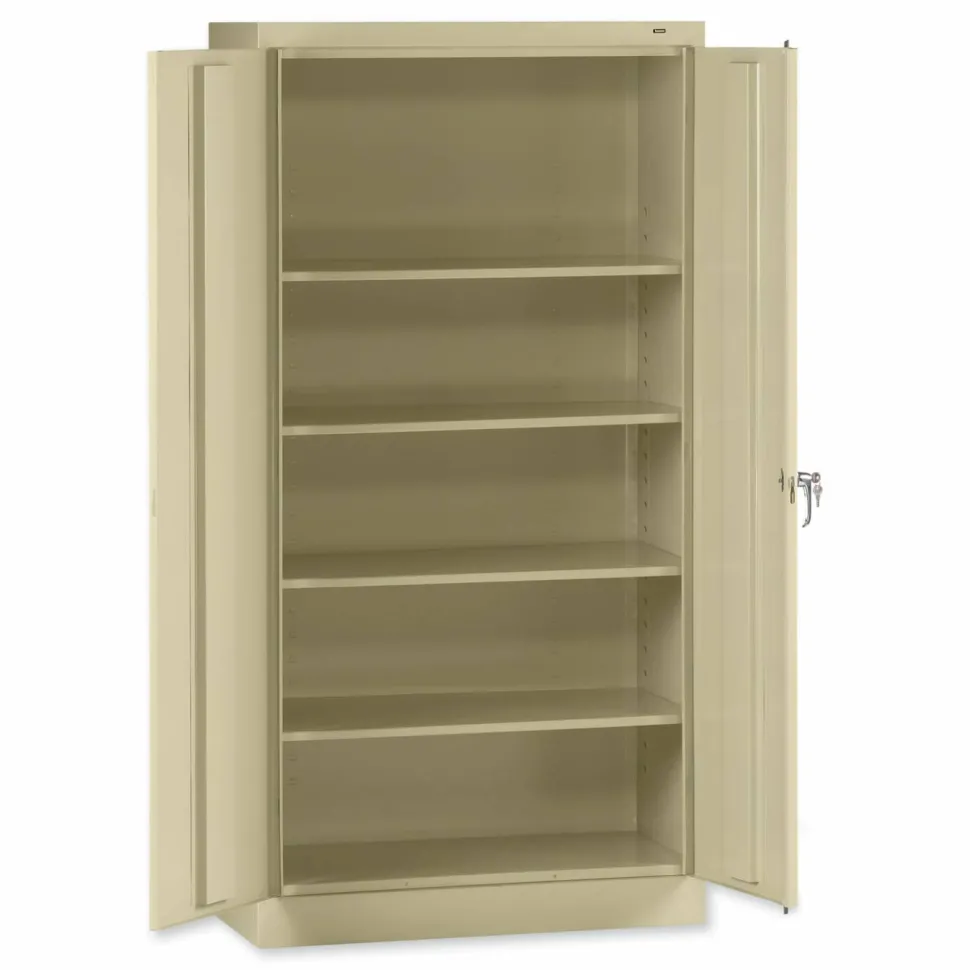 Standard Storage Cabinet, 4 Adjustable Shelves, 18"W x 72"D, Putty