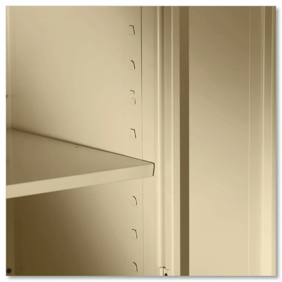 Standard Storage Cabinet, 4 Adjustable Shelves, 18"W x 72"D, Putty