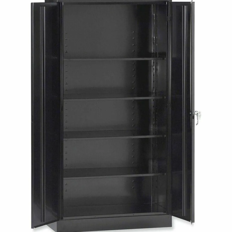 Standard Storage Cabinet, 4 Adjustable Shelves, 18" x 72"D, Black