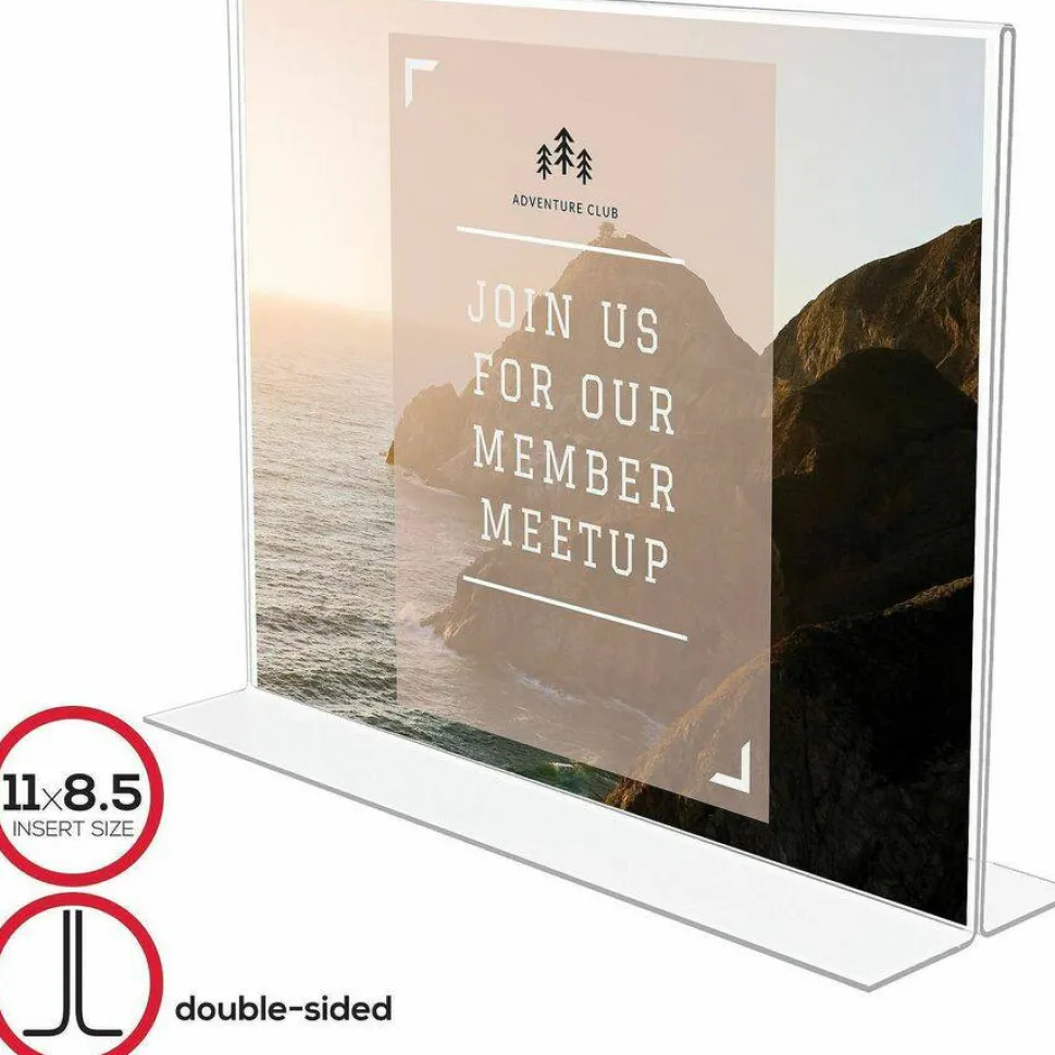Stand-Up Sign Holder, Horizontal, 8 1/2"H x 11"W