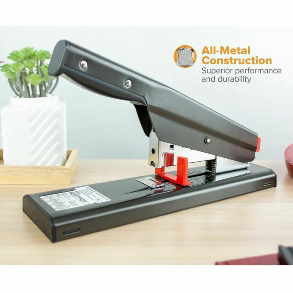 Stanley Bostitch 130-Sheet Heavy-Duty Stapler With Antimicrobial Protection, Black