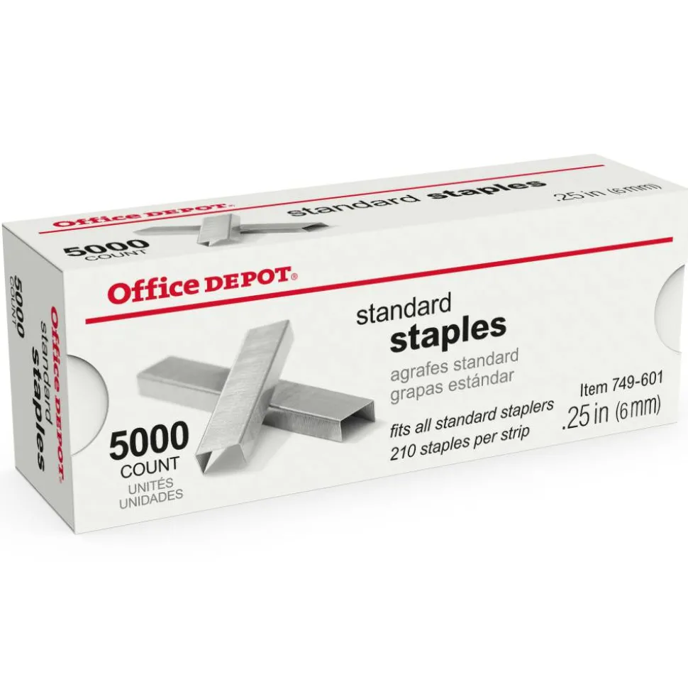 Staples, 1/4" Standard, Full Strip, Box Of 5,000, 2661