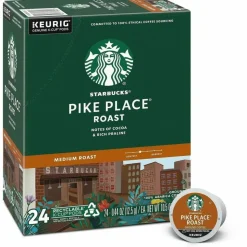 Starbucks Single-Serve Coffee K-Cup, Pike Place, Carton Of 24