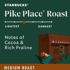 Starbucks Single-Serve Coffee K-Cup, Pike Place, Carton Of 24